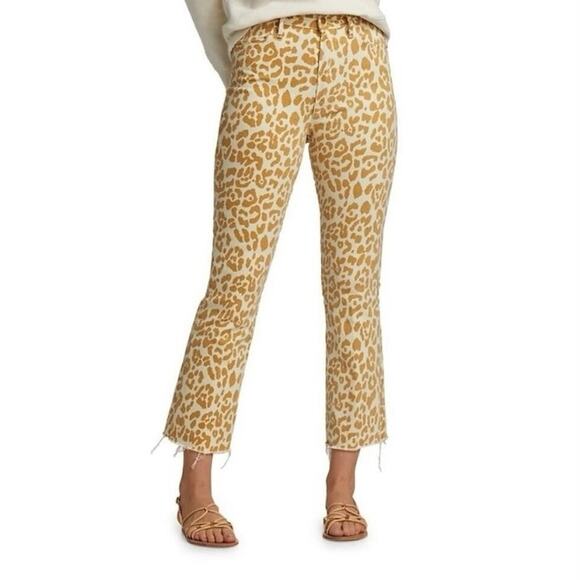 Womens Mother The Hustler Ankle Fray Leopard Print Jeans Size 27 EUC! - Picture 2 of 6